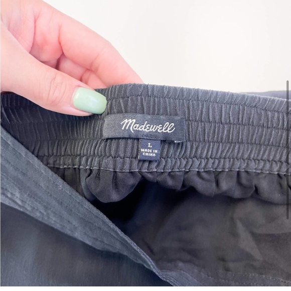 MADEWELL | Size L 100% Silk Mini Skirt Crossover Black - Picture 5 of 8